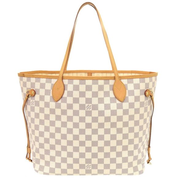 LOUIS VUITTON White Damier Neverfull MM Tote Bag - Picture 1 of 10
